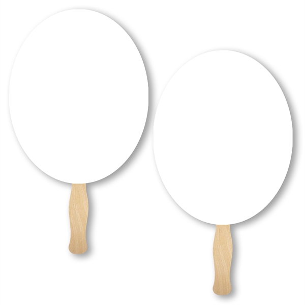 Stock shape Oval hand fan with wood handle ( wood stick)... from ASI 93520 Ventura Inc