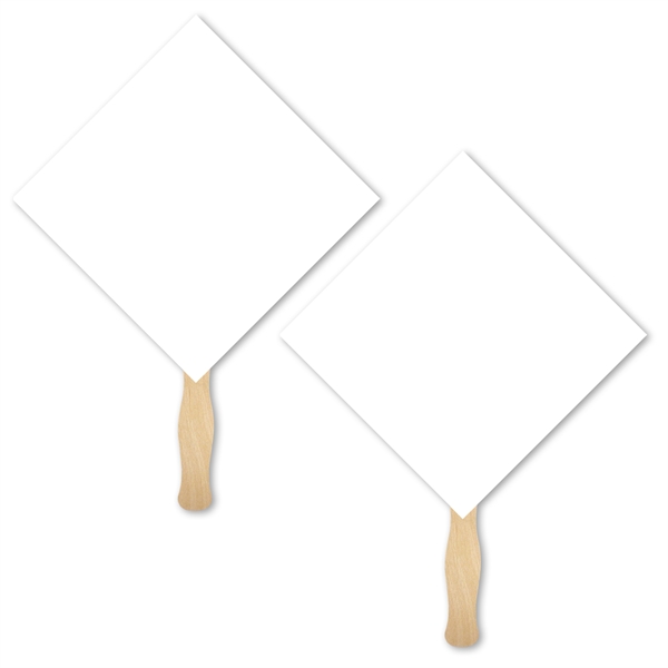 Diamond sandwich hand fan with basswood handle.... from ASI 93520 Ventura Inc