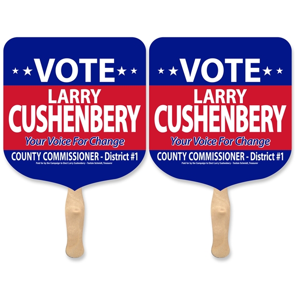 Sandwich Style Stock shape Elect hand fan with wood handle attached... from ASI 93520 Ventura Inc