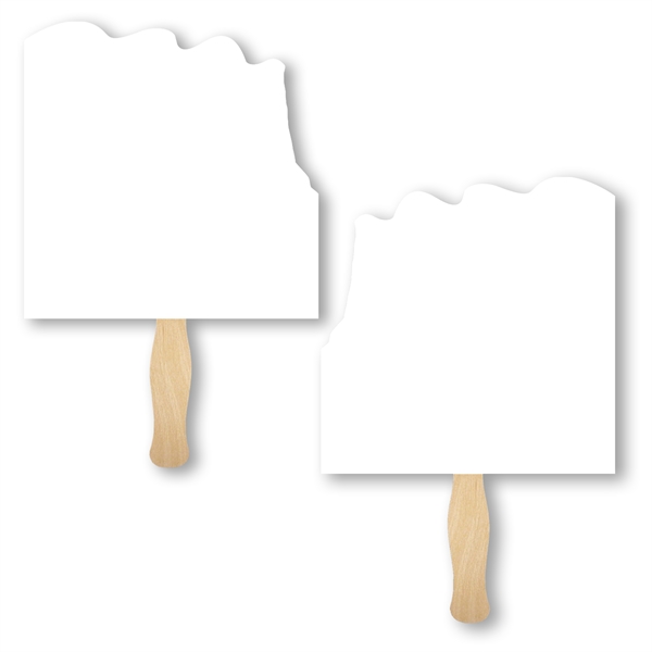 Sandwich style stock shape Flag hand fan with wood handle attached... from ASI 93520 Ventura Inc