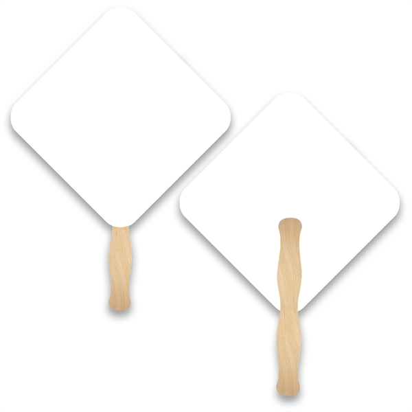 Stock shape rounded diamond hand fan with wood handle ( wood... from ASI 93520 Ventura Inc