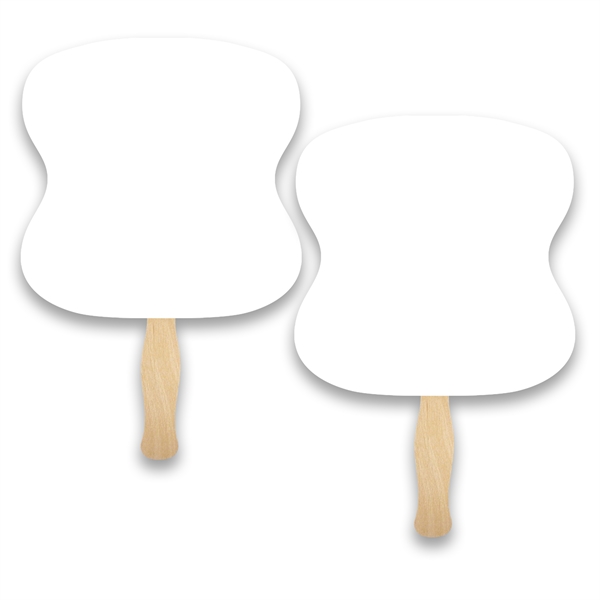 Sandwich style stock shape Heart hand fan with wood stick handle... from ASI 93520 Ventura Inc