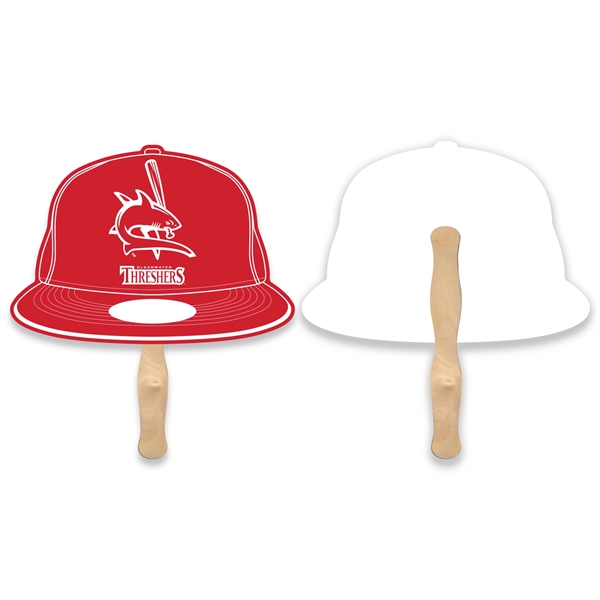 Stock shape Cap hand fan with wood handle ( wood stick)... from ASI 93520 Ventura Inc