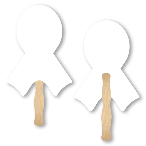 Stock shape Ribbon hand fan with wood handle ( wood stick)... from ASI 93520 Ventura Inc