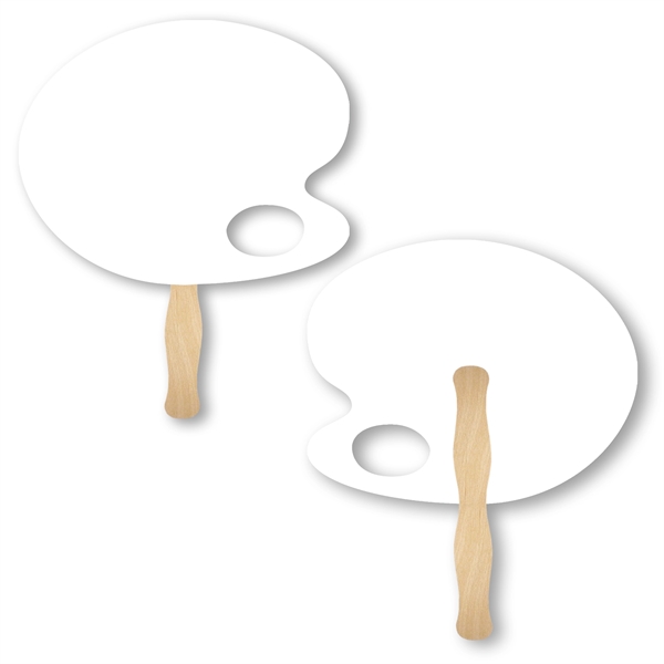 Stock shape Palette hand fan with wood handle ( wood stick)... from ASI 93520 Ventura Inc