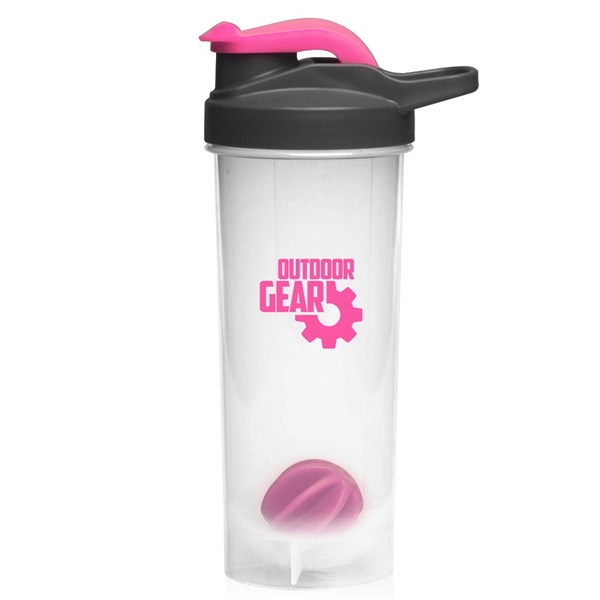 Plastic shaker bottle with a weighted mixing ball, snap tight lid,... from ASI 39552 BEL Promo