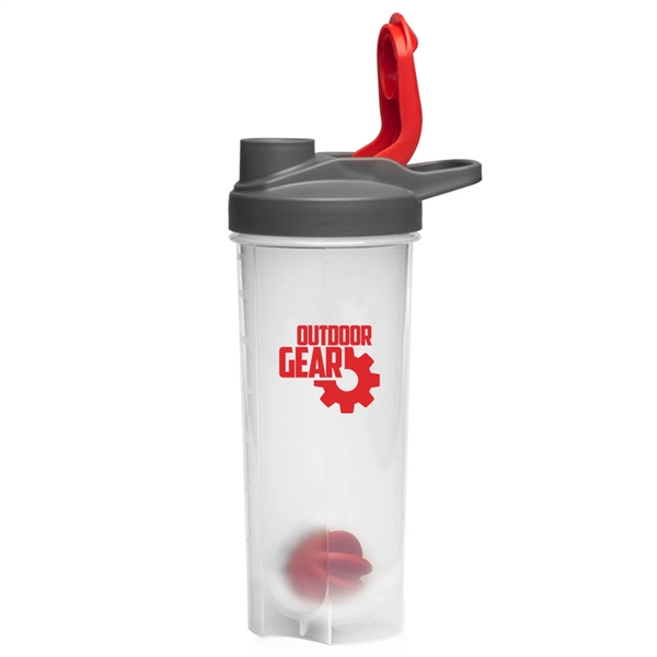 Plastic shaker bottle with a weighted mixing ball, snap tight lid,... from ASI 39552 BEL Promo