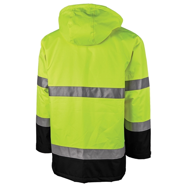 The Signal Hi-Vis Parka features Scotchlite Reflective material, wind and waterproof... from ASI 44620 Charles River Apparel