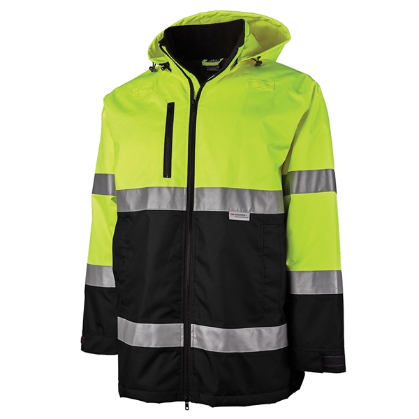 The Signal Hi-Vis Parka features Scotchlite Reflective material, wind and waterproof... from ASI 44620 Charles River Apparel
