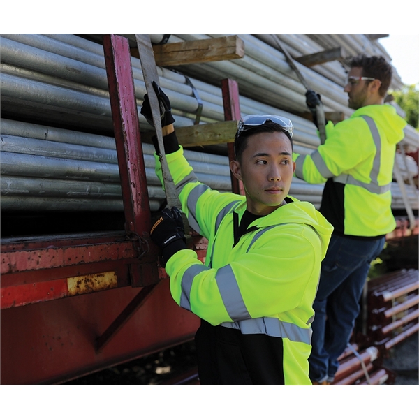 The Signal Hi-Vis Full Zip Hoodie keeps you comfortable and safe... from ASI 44620 Charles River Apparel