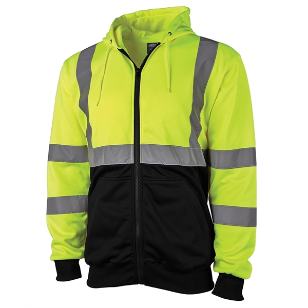 The Signal Hi-Vis Full Zip Hoodie keeps you comfortable and safe... from ASI 44620 Charles River Apparel