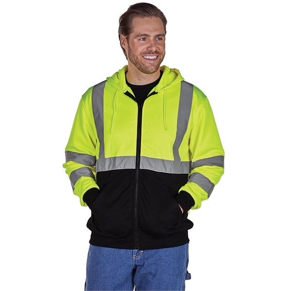 The Signal Hi-Vis Full Zip Hoodie keeps you comfortable and safe... from ASI 44620 Charles River Apparel