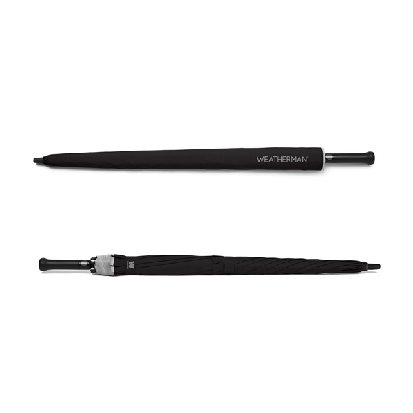 Golf umbrella with 62" arc, industrial-strength fiberglass, reflective accents, large mesh... from ASI 76730 Peerless Umbrella Co Inc / Threads By Peerless