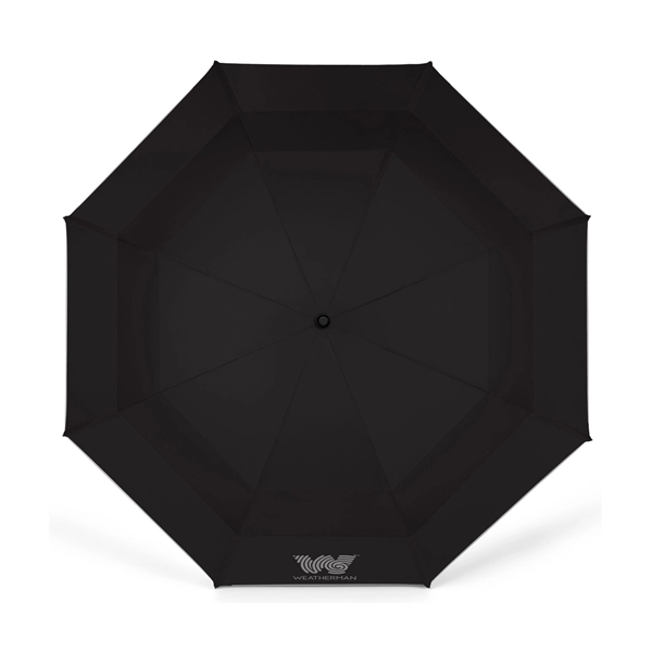 Golf umbrella with 62" arc, industrial-strength fiberglass, reflective accents, large mesh... from ASI 76730 Peerless Umbrella Co Inc / Threads By Peerless