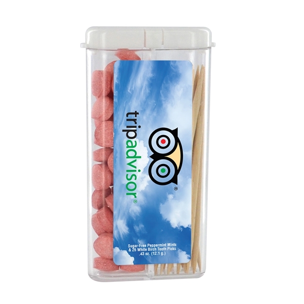 Rectangular flip top container with mints and 25 toothpicks.... from ASI 88060 Snugz/USA Inc / SnugZ USA®