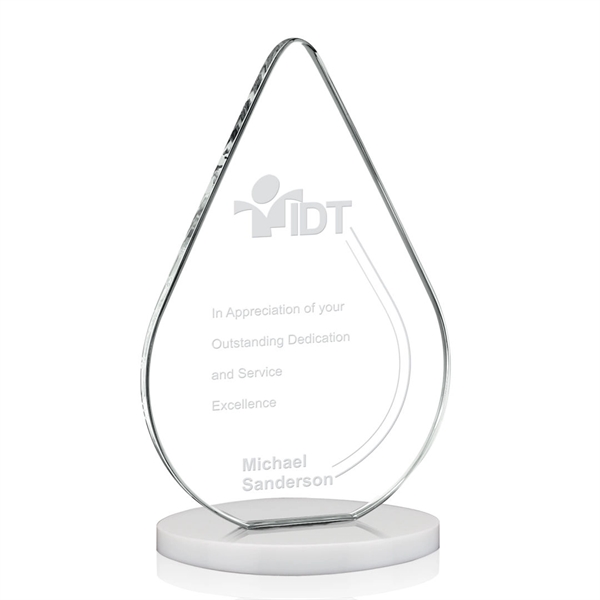 An elegant flat-edged pane of Starfire Crystal shaped like a droplet... from ASI 84592 St Regis Group / St Regis