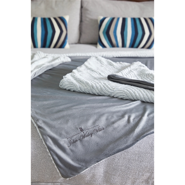 50" x 70" blanket with a soft fur-like finish and a... from ASI 91605 Towel Specialties