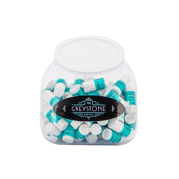 125 natural lip moisturizers in mini tube with tub display.... from ASI 88060 Snugz/USA Inc / SnugZ USA®