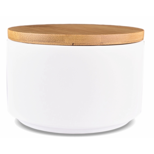 Luxury 10oz vanilla soy candle in a ceramic jar with a... from ASI 72657 Active Life Promo / Apres Ski Ingrain Promo Ingrain