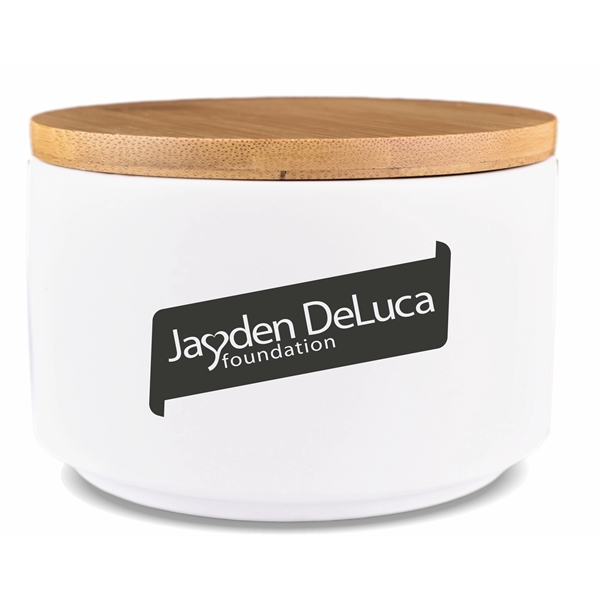 Luxury 10oz vanilla soy candle in a ceramic jar with a... from ASI 72657 Active Life Promo / Apres Ski Ingrain Promo Ingrain