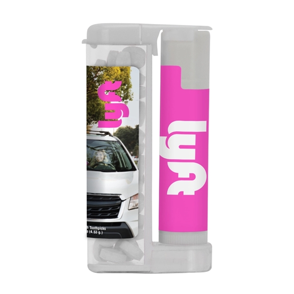 Sugar free mints with SPF 15 lip balm inside a rectangular... from ASI 88060 Snugz/USA Inc