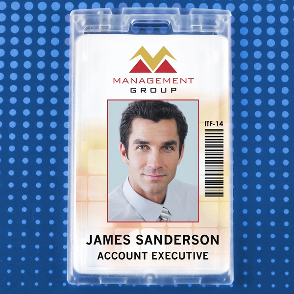 These clear polycarbonate badge holders feature a locking end piece that... from ASI 79898 Promovision / PROMOVISION