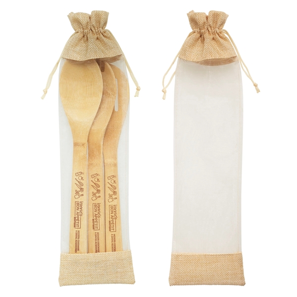 Bamboo slotted spatula with customization.... from ASI 62190 Illini