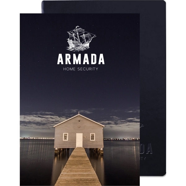 Journal with faux leather, thread-sewn cover, blind deboss imprint and full-color... from ASI 91340 Journalbooks/Timeplanner Calendars