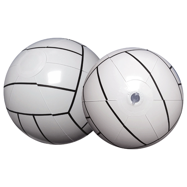 Inflatable white volley ball beachball with black markings, 14" deflated., Phthalate... from ASI 31977 Adline Industries Inc