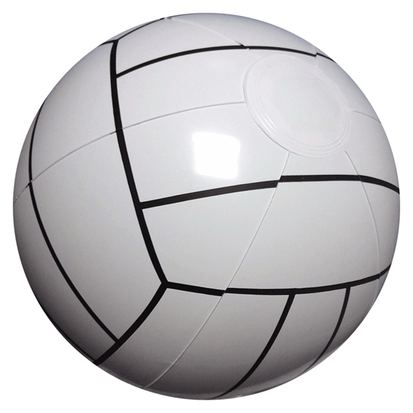 Inflatable white volley ball beachball with black markings, 14" deflated., Phthalate... from ASI 31977 Adline Industries Inc
