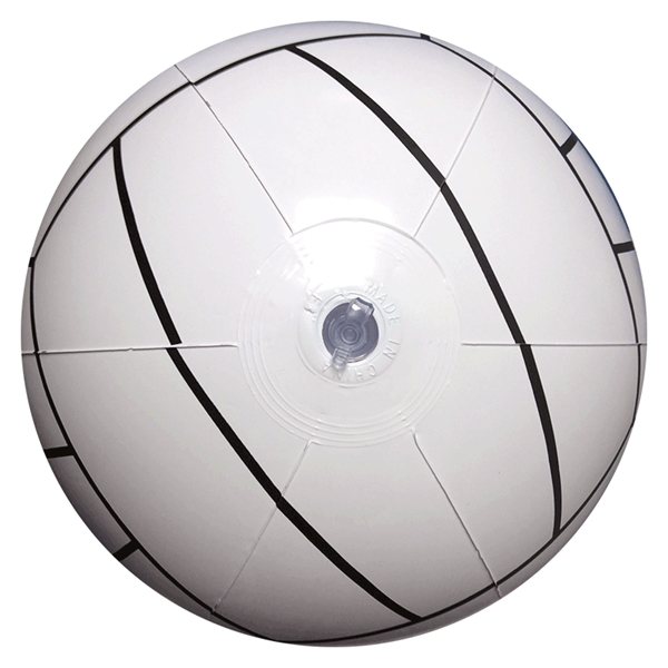 Inflatable white volley ball beachball with black markings, 14" deflated., Phthalate... from ASI 31977 Adline Industries Inc