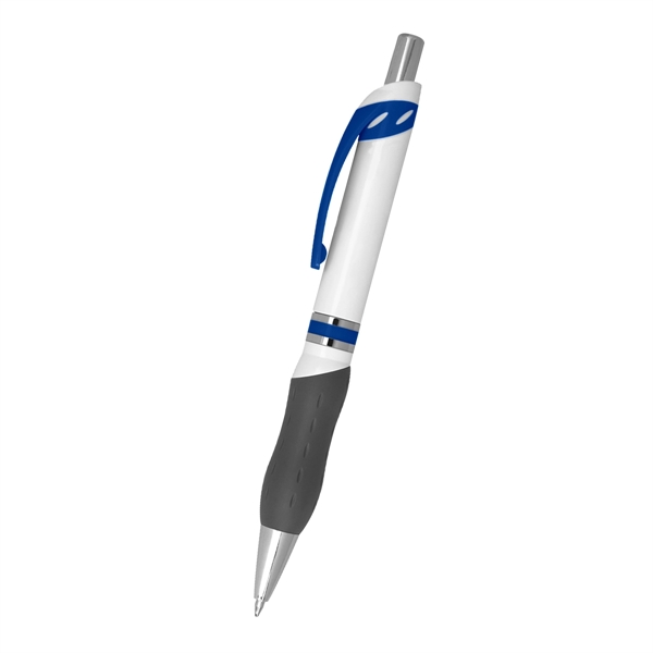 Campus plunger action pen with soft contoured gray rubber grip for... from ASI 61125 Hit Promotional Products / Hit®
