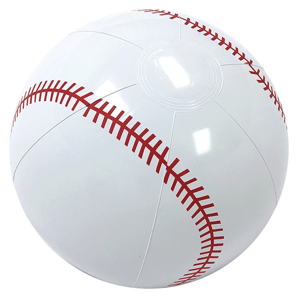 White Inflatable baseball with red markings, 6", 16", 36" all sizes... from ASI 31977 Adline Industries Inc