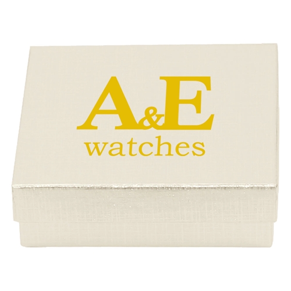 Color tinted kraft jewelry boxes made with rigid white lined board;... from ASI 75731 PWS / Pacific Western Sales/Cater Line