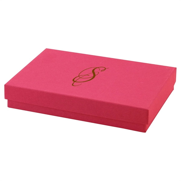 Color tinted kraft jewelry boxes made with rigid white lined board;... from ASI 75731 PWS / Pacific Western Sales/Cater Line