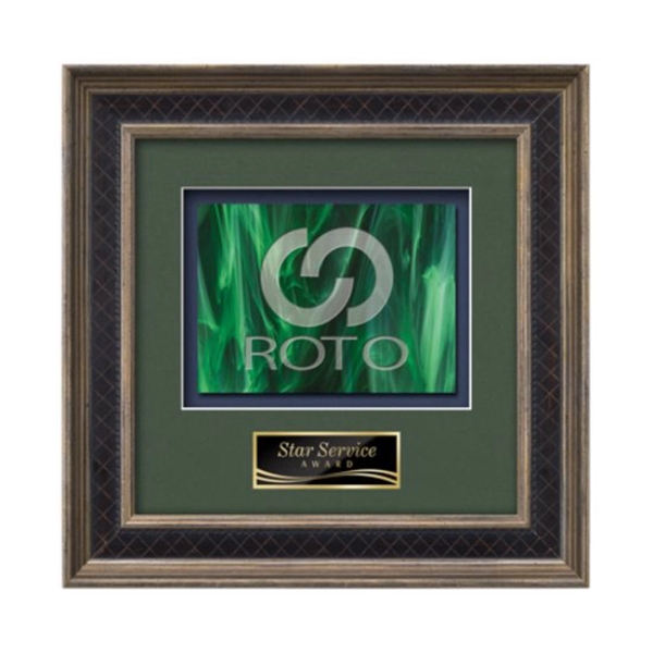 Stained Glass award framed in our exquisite Tuscan molding with your... from ASI 84592 St Regis Group / St Regis Crystal