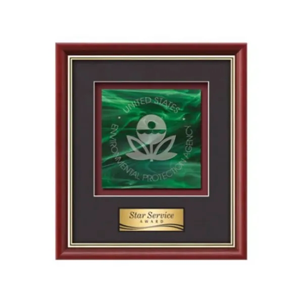 Stained Glass award framed in our exquisite Baron molding with your... from ASI 84592 St Regis Group / St Regis Crystal
