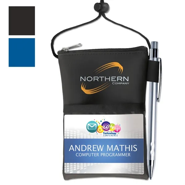 These quality credential wallets feature 1 large zippered pocket, 2 clear... from ASI 79898 Promovision / PROMOVISION