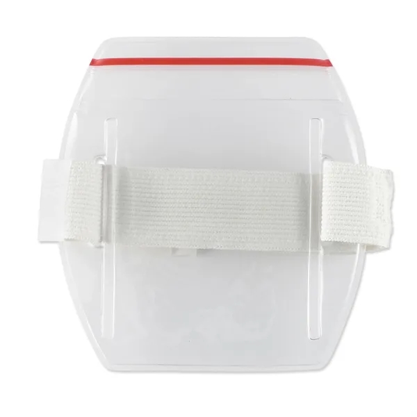 Super tough armband-style vinyl badge holders feature a re-closable zipper for... from ASI 79898 Promovision / PROMOVISION