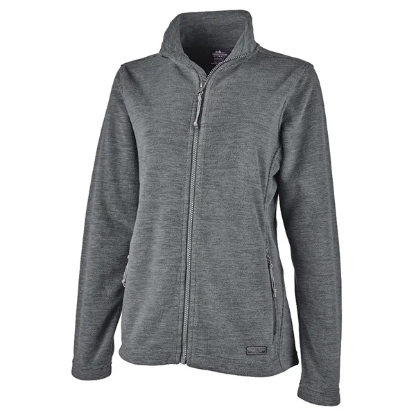 Women's fleece jacket with stand up collar, gray contrast zipper, and... from ASI 44620 Charles River Apparel