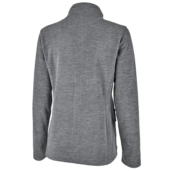 Women's fleece jacket with stand up collar, gray contrast zipper, and... from ASI 44620 Charles River Apparel