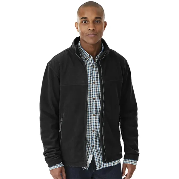 Men's anti-pill fleece jacket with stand up collar and gray contrast... from ASI 44620 Charles River Apparel