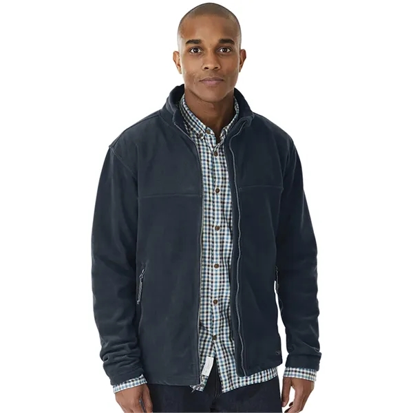 Men's anti-pill fleece jacket with stand up collar and gray contrast... from ASI 44620 Charles River Apparel