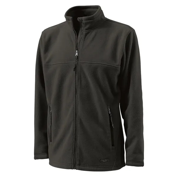 Men's anti-pill fleece jacket with stand up collar and gray contrast... from ASI 44620 Charles River Apparel
