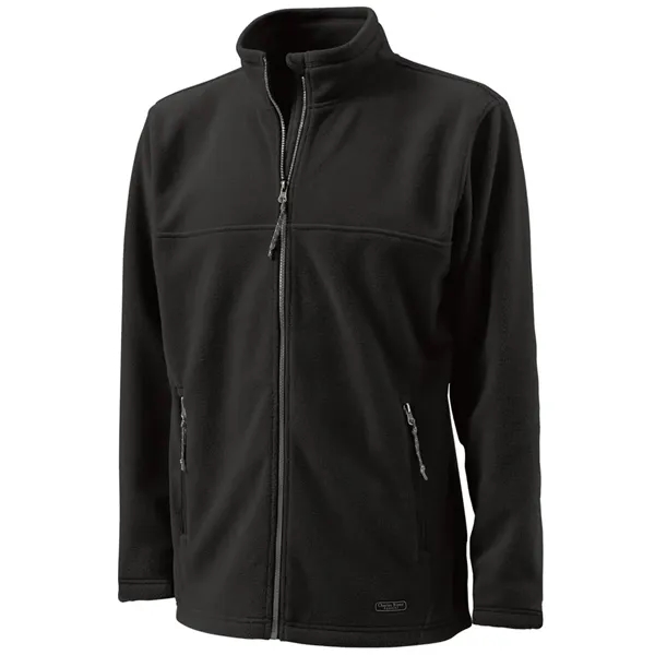 Men's anti-pill fleece jacket with stand up collar and gray contrast... from ASI 44620 Charles River Apparel