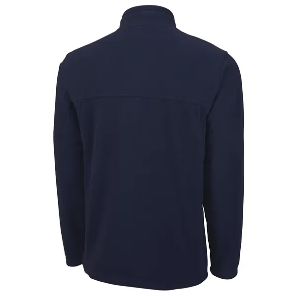 Men's anti-pill fleece jacket with stand up collar and gray contrast... from ASI 44620 Charles River Apparel