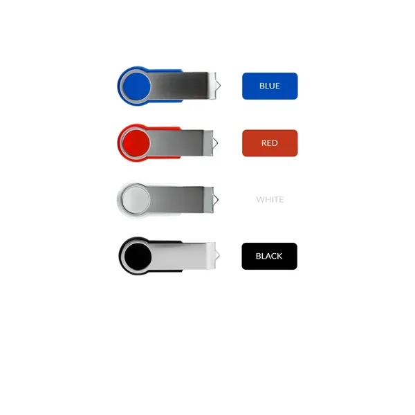Colorful, plastic and metal USB flash drive with a swivel design... from ASI 37218 Athena Promo (tm)
