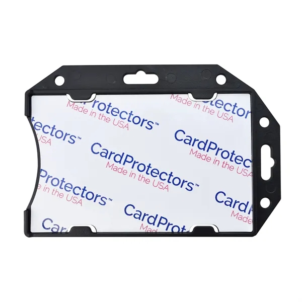 Rigid plastic badge holder shields ID card from data skimming. Fits... from ASI 79898 Promovision / PROMOVISION