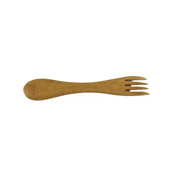 A double sided fork and spoon combination made from Bamboo.... from ASI 72657 Active Life Promo / Apres Ski Ingrain