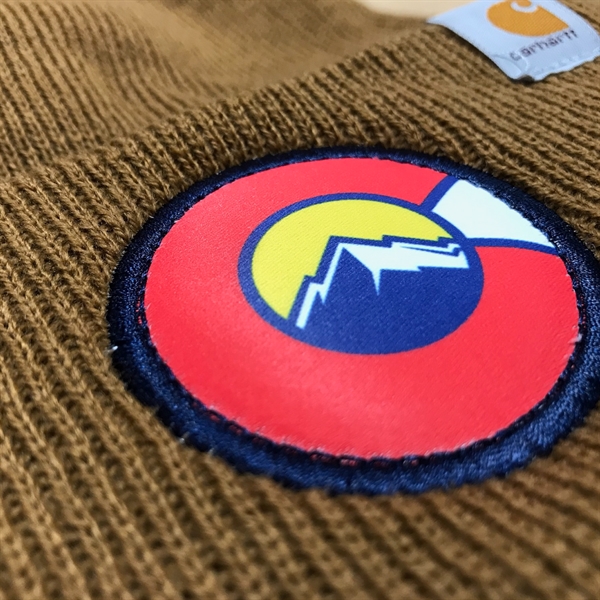 Sublimated Patch on Beanie Caps, Stocking Hats, Toboggan Hats, Pom Beanie,... from ASI 38195 Overnightline